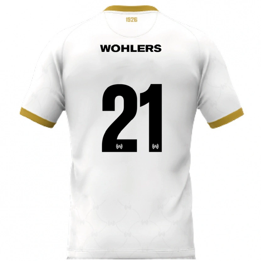 Danxen Homem Camisola Ole Wohlers #21 Branco Dourado Alternativa 2025/26 Camisa Brasil