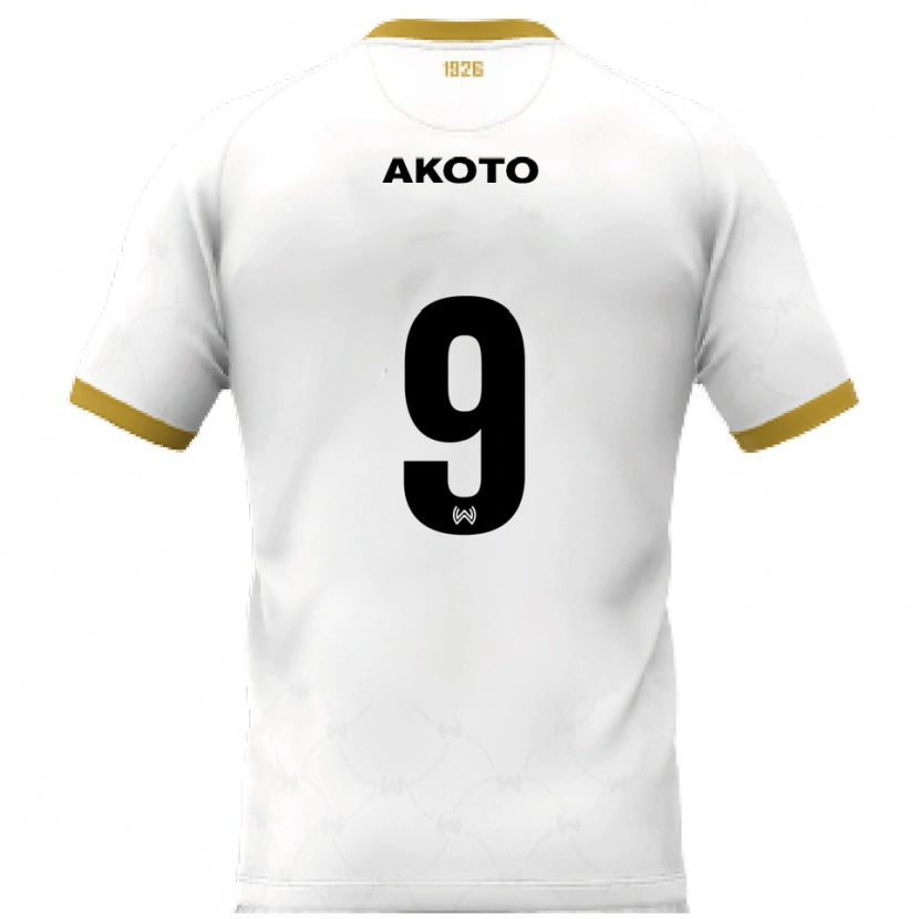Danxen Homem Camisola Theophilus Akoto #9 Branco Dourado Alternativa 2025/26 Camisa Brasil