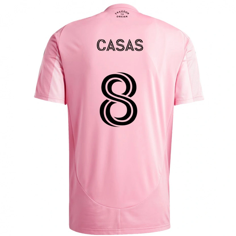 Danxen Criança Camisola Pep Casas #8 Rosa Preto Principal 2025/26 Camisa Brasil