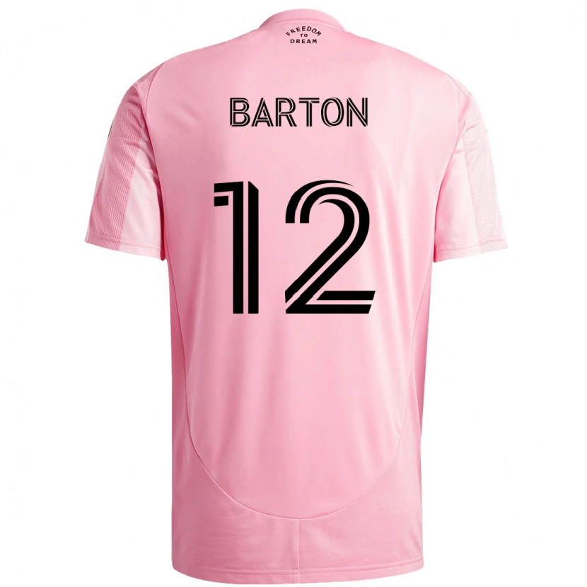Danxen Criança Camisola Tye Barton #12 Rosa Preto Principal 2025/26 Camisa Brasil