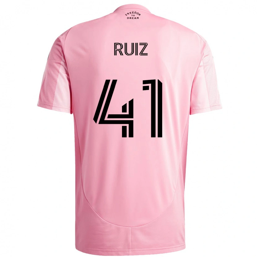 Danxen Criança Camisola David Ruíz #41 Rosa Preto Principal 2025/26 Camisa Brasil