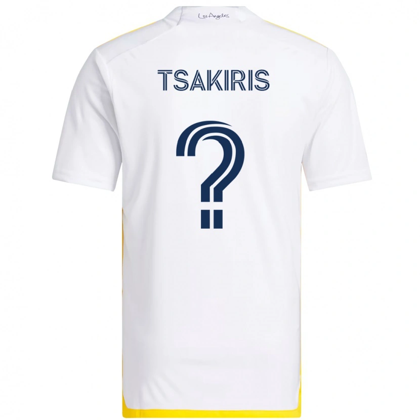 Danxen Criança Camisola Mateo Tsakiris #0 Branco Amarelo Principal 2025/26 Camisa Brasil
