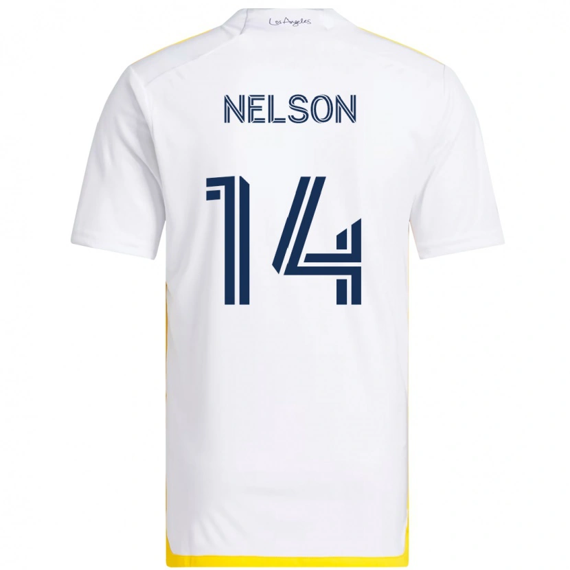 Danxen Criança Camisola John Nelson #14 Branco Amarelo Principal 2025/26 Camisa Brasil