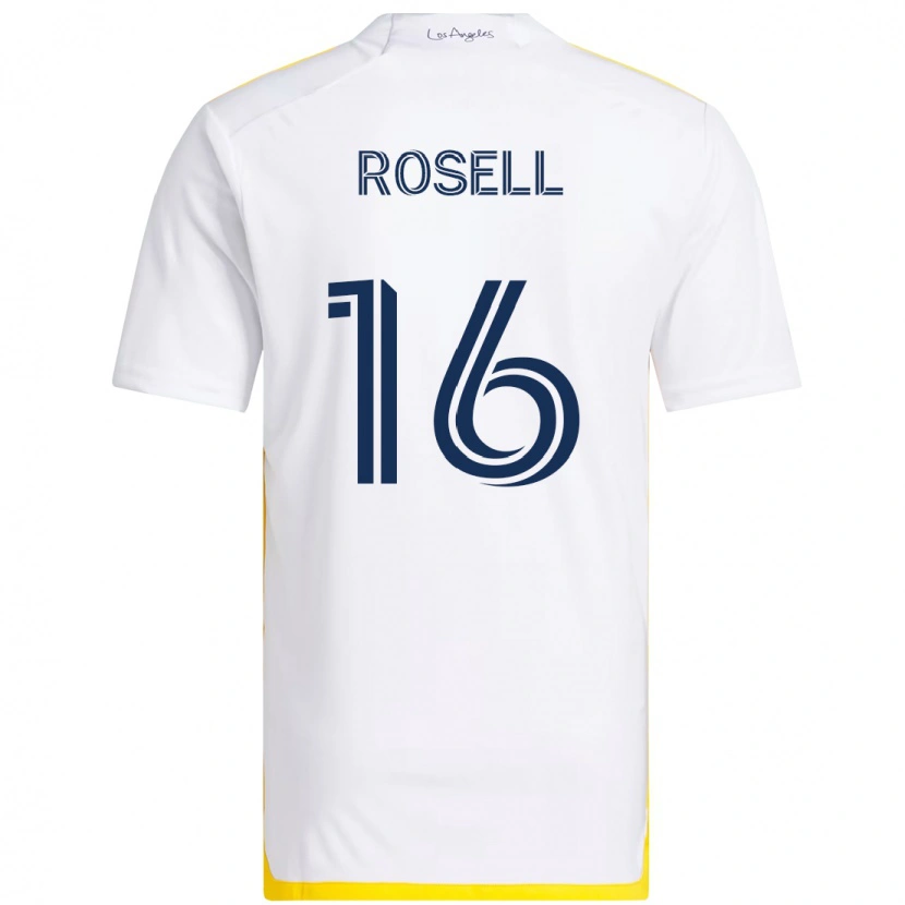 Danxen Criança Camisola Uri Rosell #16 Branco Amarelo Principal 2025/26 Camisa Brasil