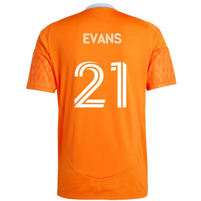 Danxen Criança Camisola Jacob Evans #21 Laranja Branco Principal 2025/26 Camisa Brasil