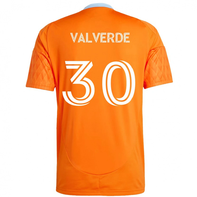 Danxen Criança Camisola Jefferson Valverde #30 Laranja Branco Principal 2025/26 Camisa Brasil