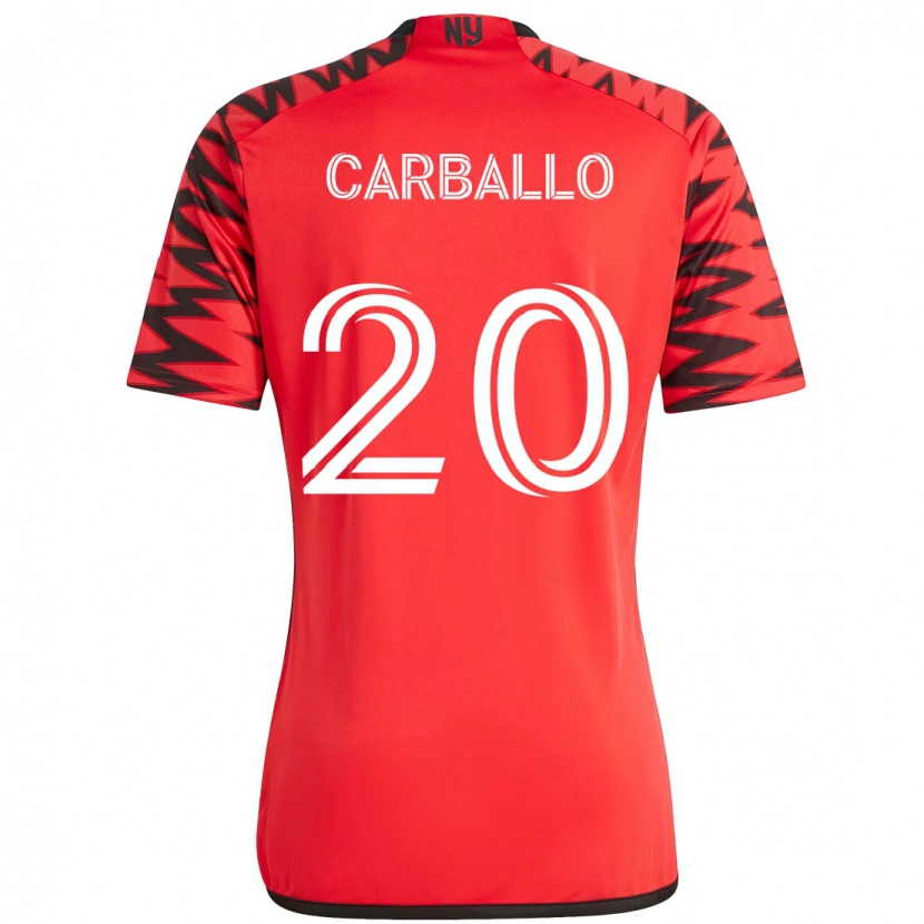 Danxen Criança Camisola Felipe Carballo #20 Vermelho Preto Principal 2025/26 Camisa Brasil