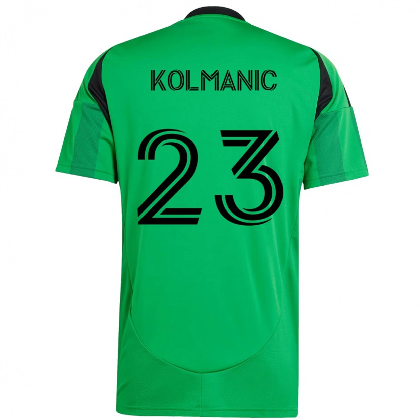 Danxen Criança Camisola Žan Kolmanič #23 Verde Preto Principal 2025/26 Camisa Brasil