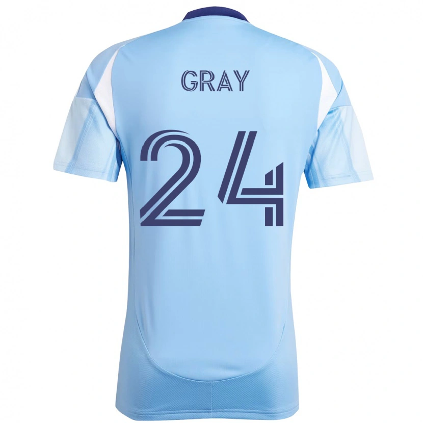 Danxen Criança Camisola Tayvon Gray #24 Azul Claro Principal 2025/26 Camisa Brasil