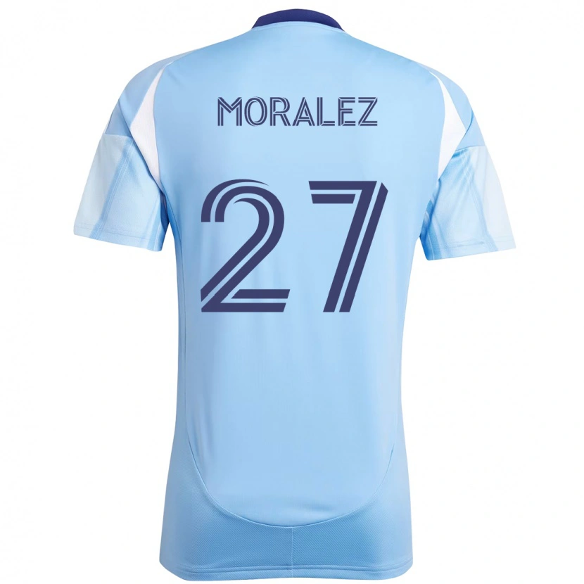 Danxen Criança Camisola Maxi Moralez #27 Azul Claro Principal 2025/26 Camisa Brasil