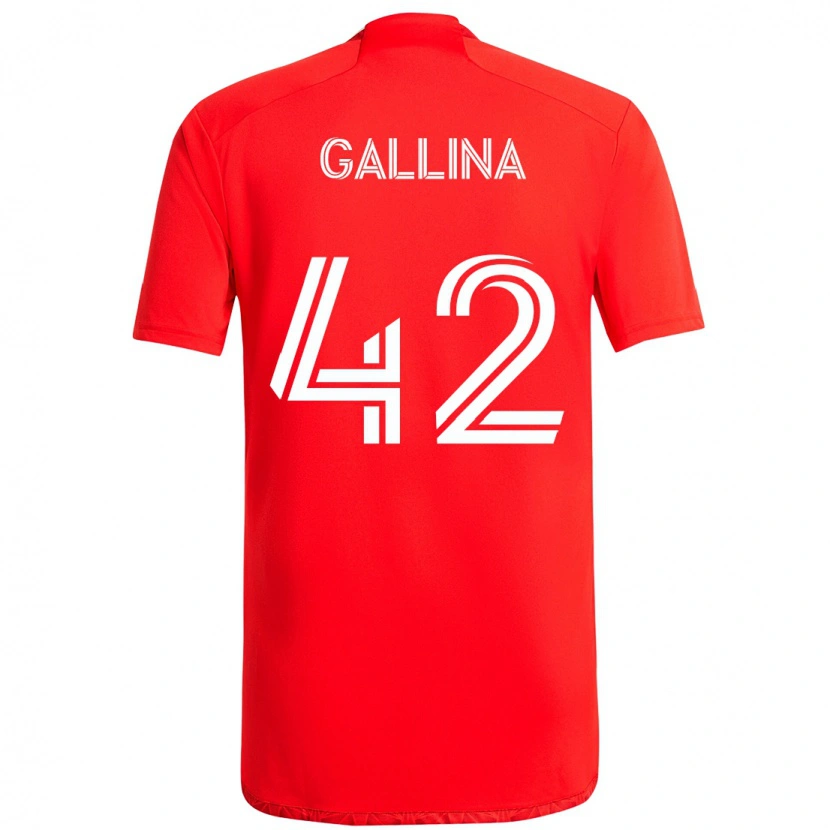 Danxen Criança Camisola Henrique Gallina #42 Vermelho Branco Principal 2025/26 Camisa Brasil