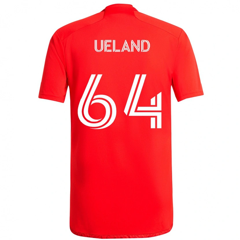 Danxen Criança Camisola Andreas Ueland #64 Vermelho Branco Principal 2025/26 Camisa Brasil