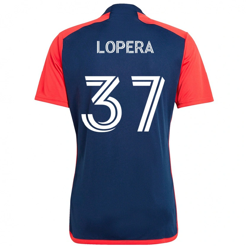 Danxen Criança Camisola Steban Lopera #37 Azul Vermelho Principal 2025/26 Camisa Brasil