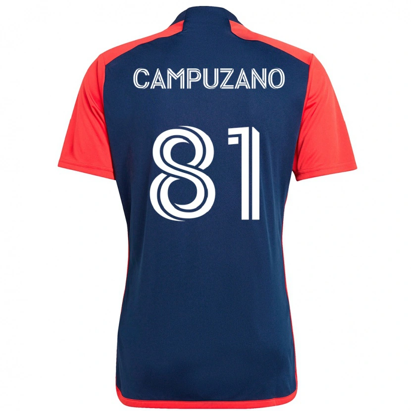 Danxen Criança Camisola Nico Campuzano #81 Azul Vermelho Principal 2025/26 Camisa Brasil
