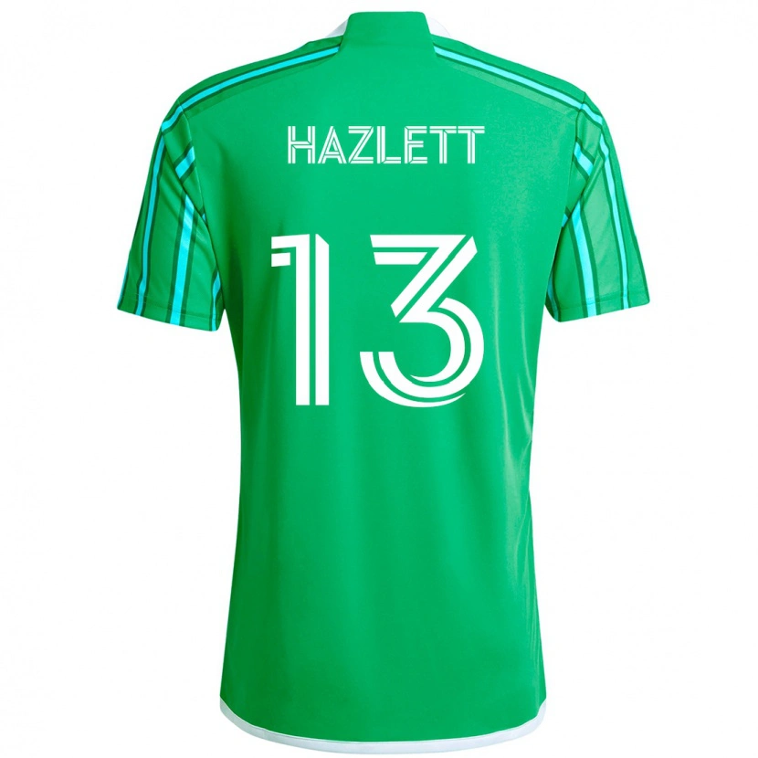 Danxen Criança Camisola Kimberly Hazlett #13 Verde Branco Principal 2025/26 Camisa Brasil