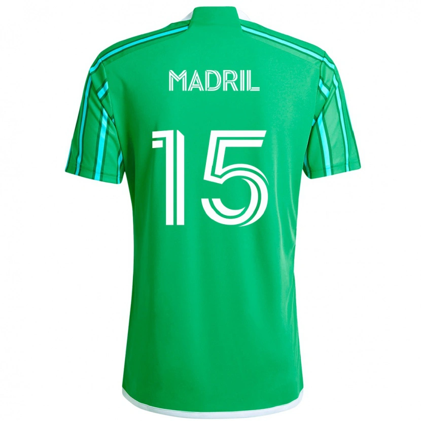 Danxen Criança Camisola Emily Madril #15 Verde Branco Principal 2025/26 Camisa Brasil