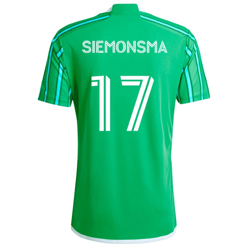 Danxen Criança Camisola Sianna Siemonsma #17 Verde Branco Principal 2025/26 Camisa Brasil