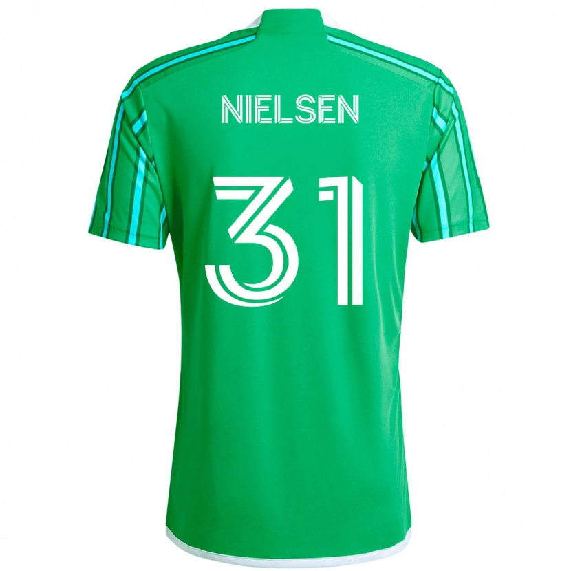 Danxen Criança Camisola Madeline Nielsen #31 Verde Branco Principal 2025/26 Camisa Brasil