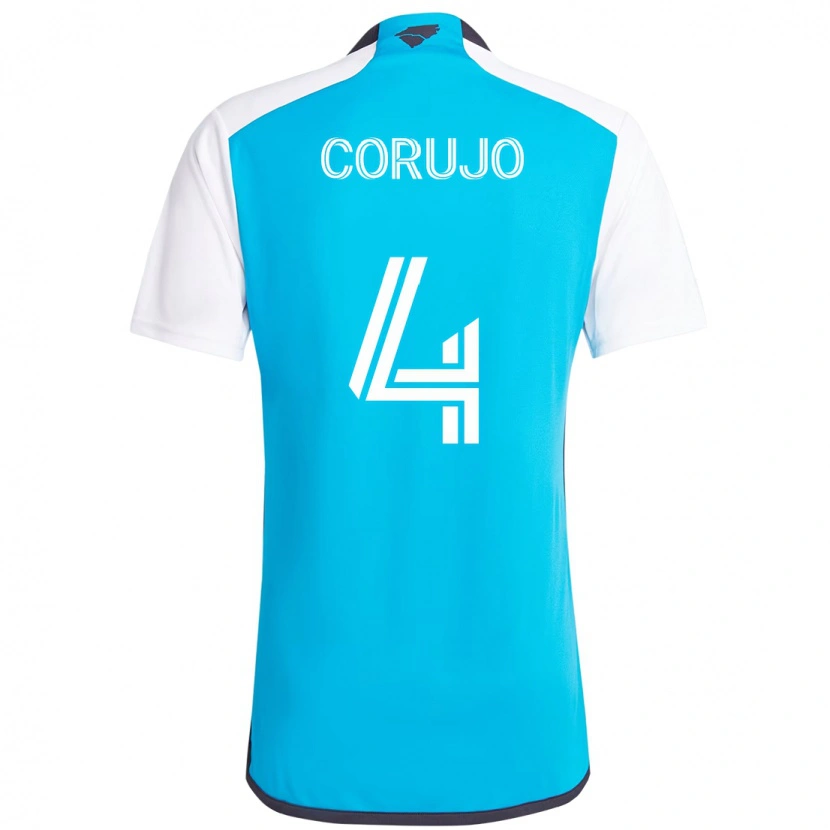 Danxen Criança Camisola Guzmán Corujo #4 Azul Celeste Branco Principal 2025/26 Camisa Brasil