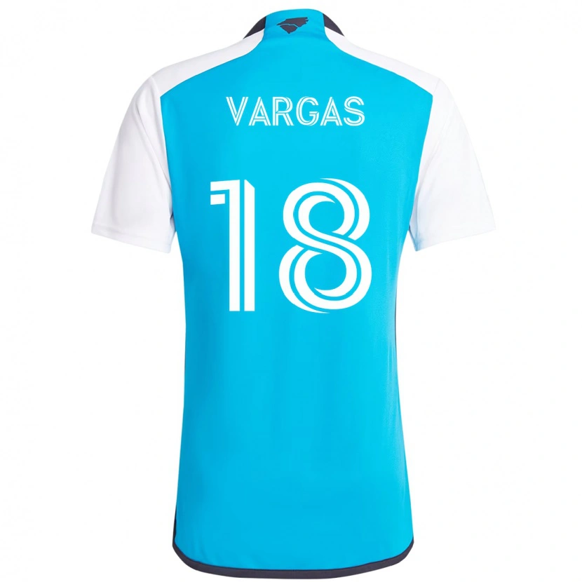Danxen Criança Camisola Kerwin Vargas #18 Azul Celeste Branco Principal 2025/26 Camisa Brasil