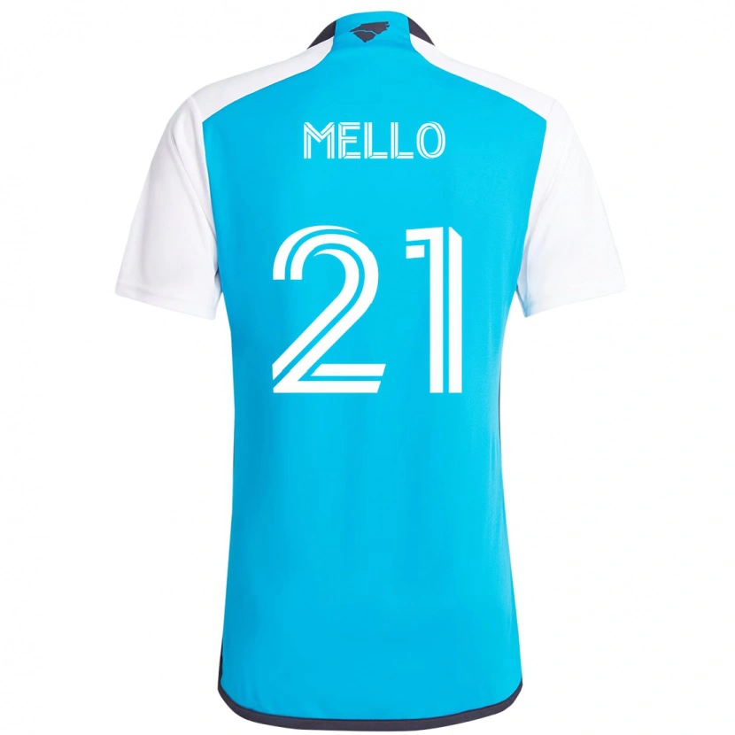 Danxen Criança Camisola Vinicius Mello #21 Azul Celeste Branco Principal 2025/26 Camisa Brasil