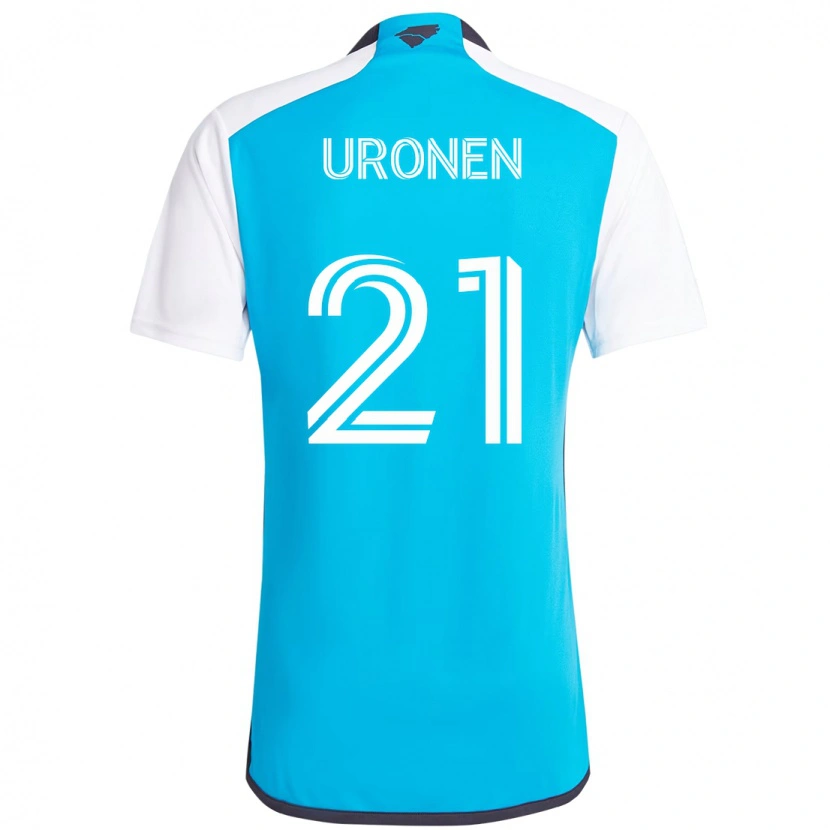 Danxen Criança Camisola Jere Uronen #21 Azul Celeste Branco Principal 2025/26 Camisa Brasil