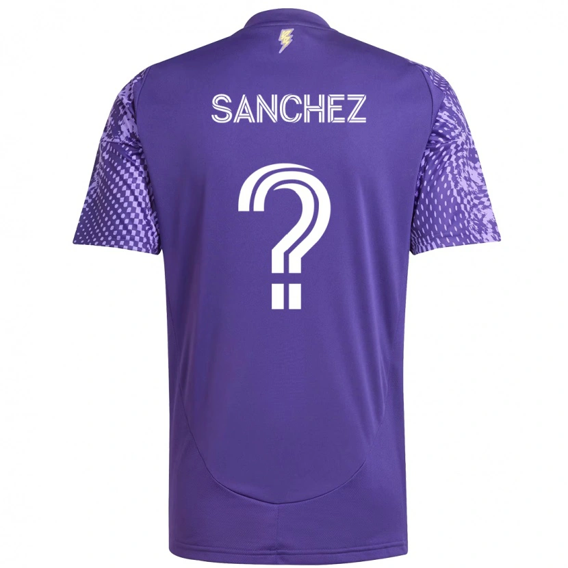 Danxen Criança Camisola Fernando Sanchez #0 Roxo Branco Principal 2025/26 Camisa Brasil
