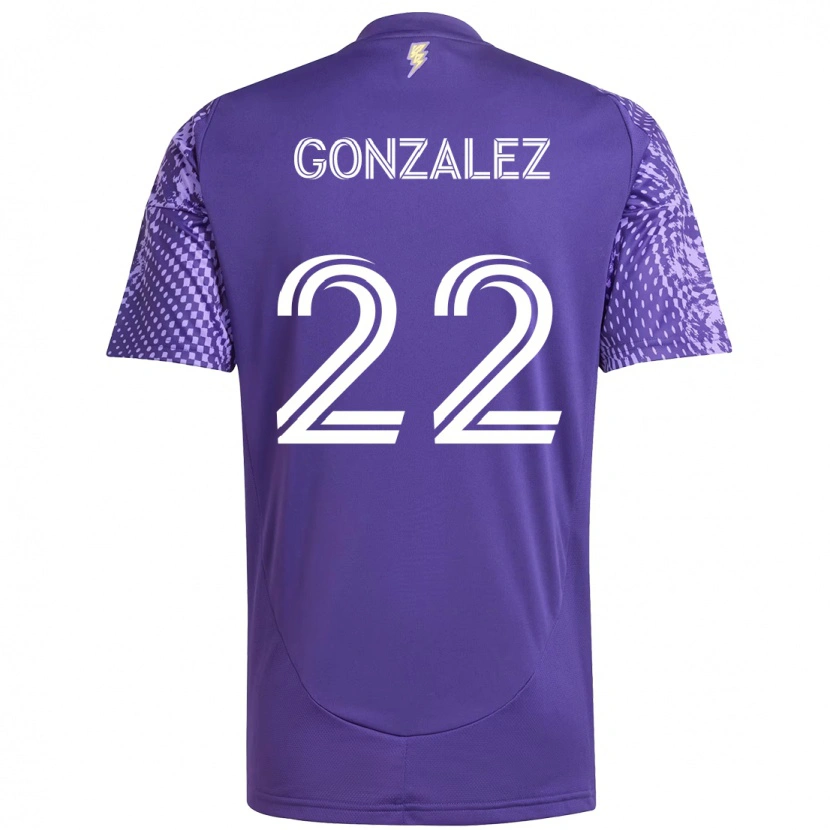 Danxen Criança Camisola Gastón González #22 Roxo Branco Principal 2025/26 Camisa Brasil