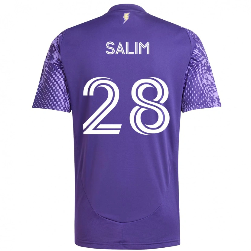 Danxen Criança Camisola Abdi Salim #28 Roxo Branco Principal 2025/26 Camisa Brasil
