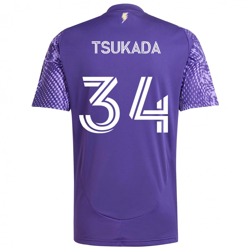 Danxen Criança Camisola Yutaro Tsukada #34 Roxo Branco Principal 2025/26 Camisa Brasil