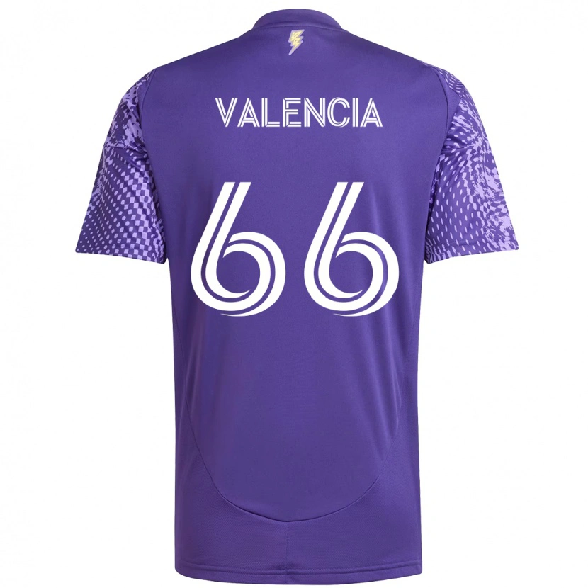 Danxen Criança Camisola Yeiler Valencia #66 Roxo Branco Principal 2025/26 Camisa Brasil