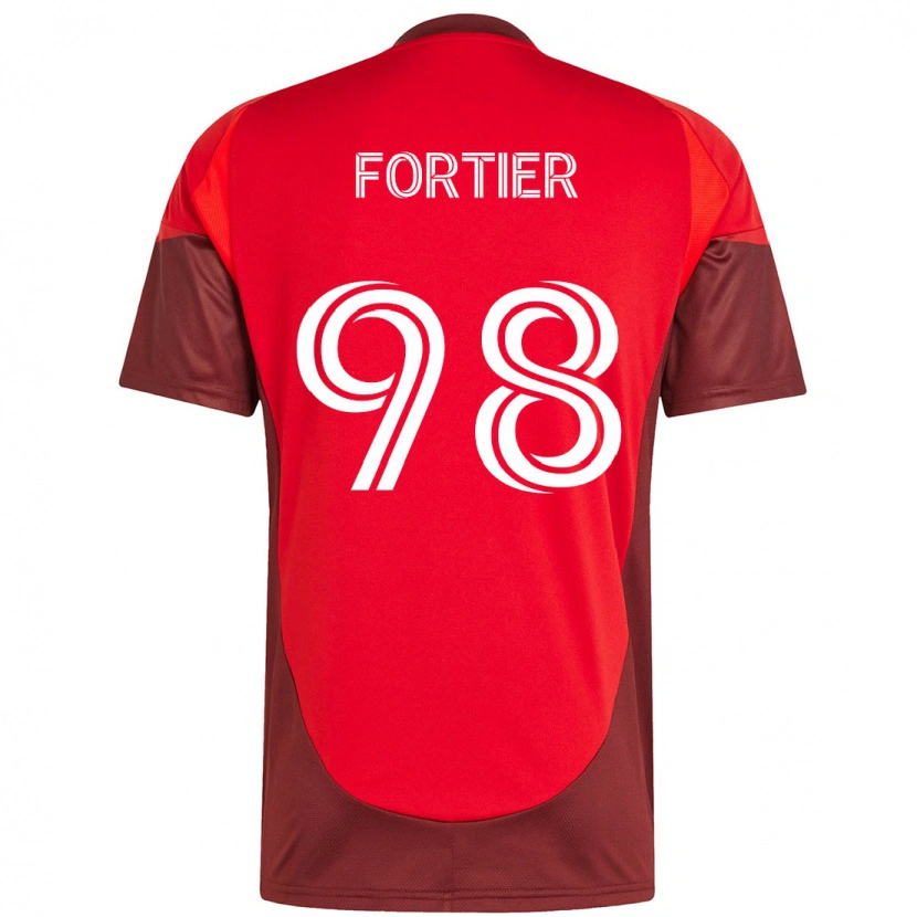 Danxen Criança Camisola Kristjan Fortier #98 Vermelho Branco Principal 2025/26 Camisa Brasil