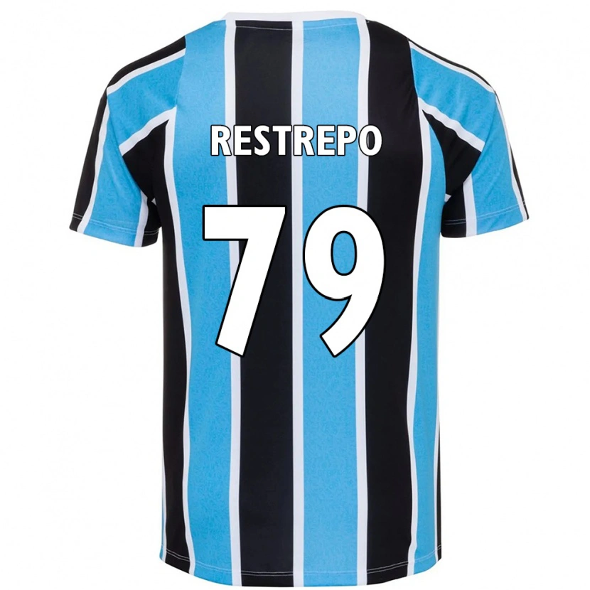 Danxen Criança Camisola Kelly Restrepo #79 Azul Preto Branco Principal 2025/26 Camisa Brasil