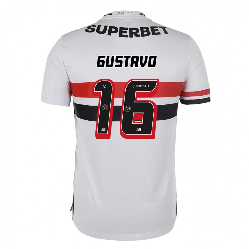 Danxen Criança Camisola Luiz Gustavo #16 Vermelho Preto Branco Principal 2025/26 Camisa Brasil