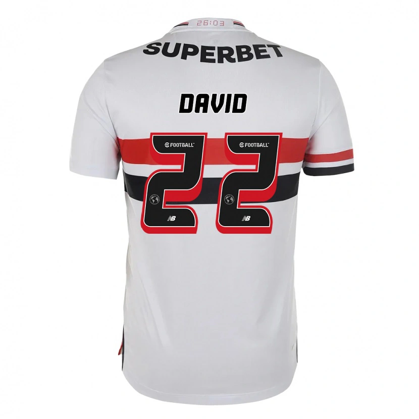 Danxen Criança Camisola David #22 Vermelho Preto Branco Principal 2025/26 Camisa Brasil
