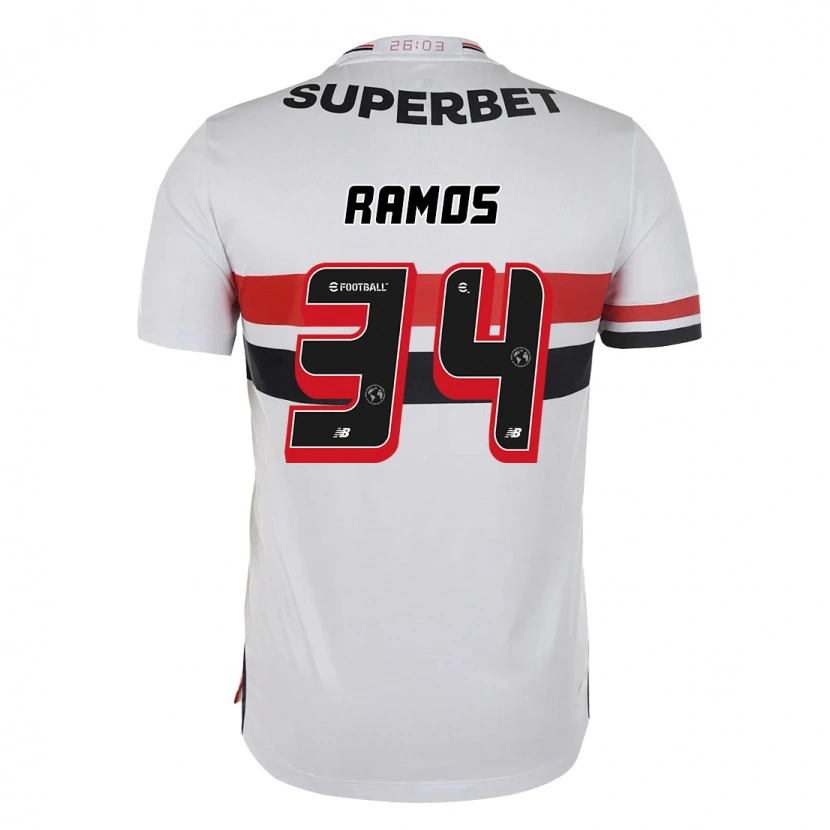 Danxen Criança Camisola Raí Ramos #34 Vermelho Preto Branco Principal 2025/26 Camisa Brasil