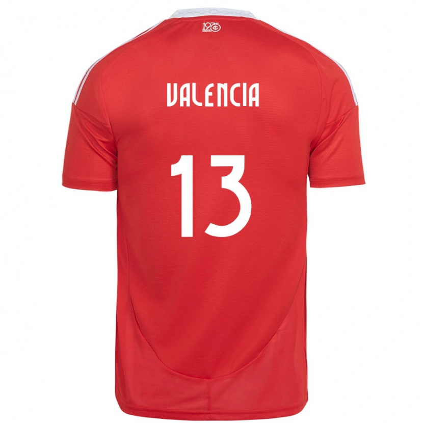 Danxen Criança Camisola Enner Valencia #13 Vermelho Branco Principal 2025/26 Camisa Brasil