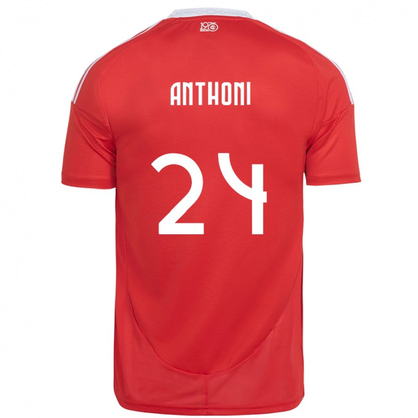Danxen Criança Camisola Anthoni #24 Vermelho Branco Principal 2025/26 Camisa Brasil