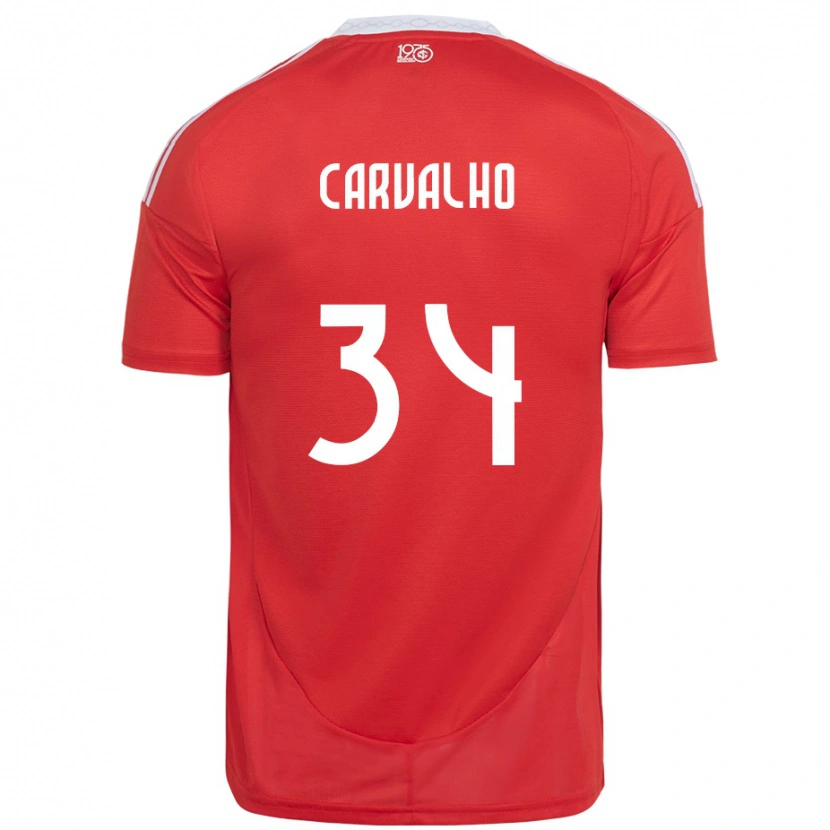 Danxen Criança Camisola Gabriel Carvalho #34 Vermelho Branco Principal 2025/26 Camisa Brasil