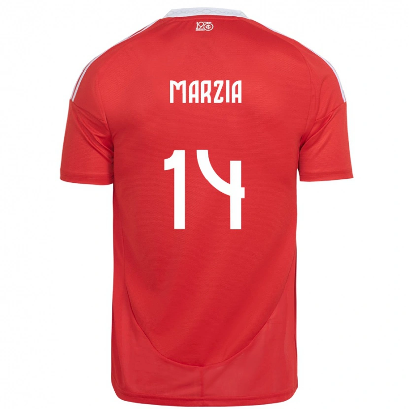 Danxen Criança Camisola Marzia #14 Vermelho Branco Principal 2025/26 Camisa Brasil