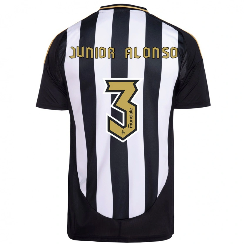 Danxen Criança Camisola Junior Alonso #3 Branco Preto Principal 2025/26 Camisa Brasil