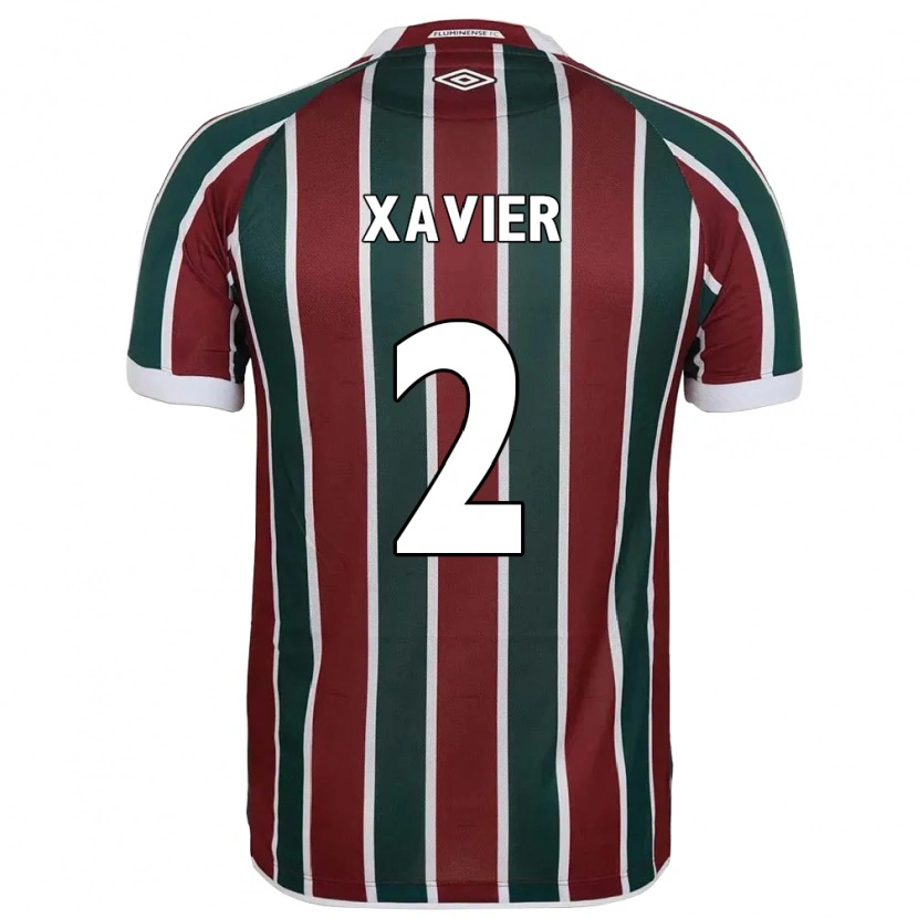 Danxen Criança Camisola Samuel Xavier #2 Verde Bordô Branco Principal 2025/26 Camisa Brasil