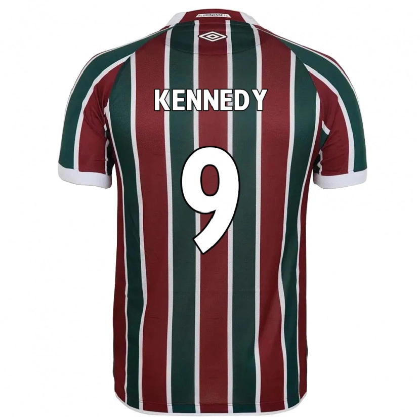 Danxen Criança Camisola John Kennedy #9 Verde Bordô Branco Principal 2025/26 Camisa Brasil