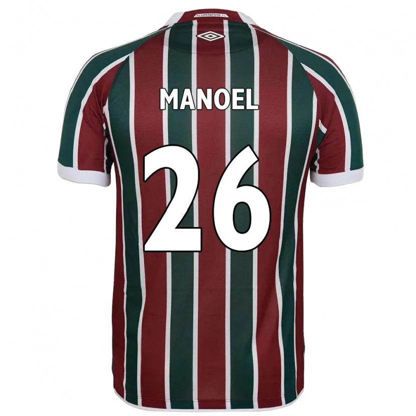 Danxen Criança Camisola Manoel #26 Verde Bordô Branco Principal 2025/26 Camisa Brasil