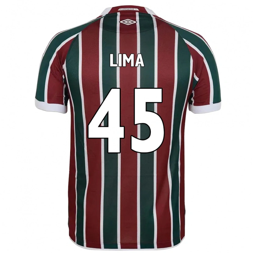 Danxen Criança Camisola Lima #45 Verde Bordô Branco Principal 2025/26 Camisa Brasil