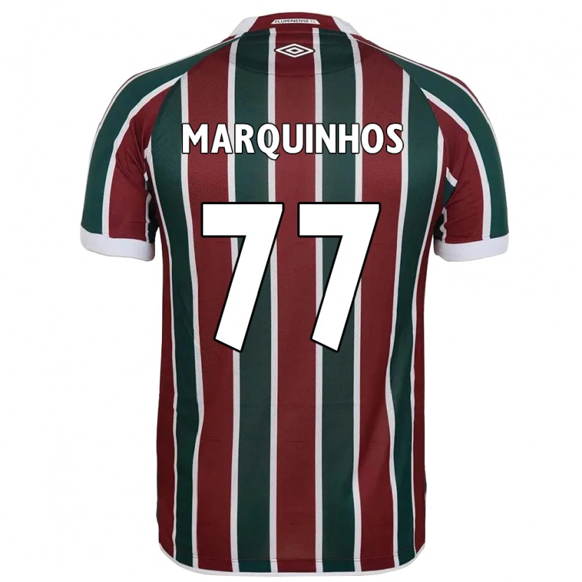 Danxen Criança Camisola Marquinhos #77 Verde Bordô Branco Principal 2025/26 Camisa Brasil