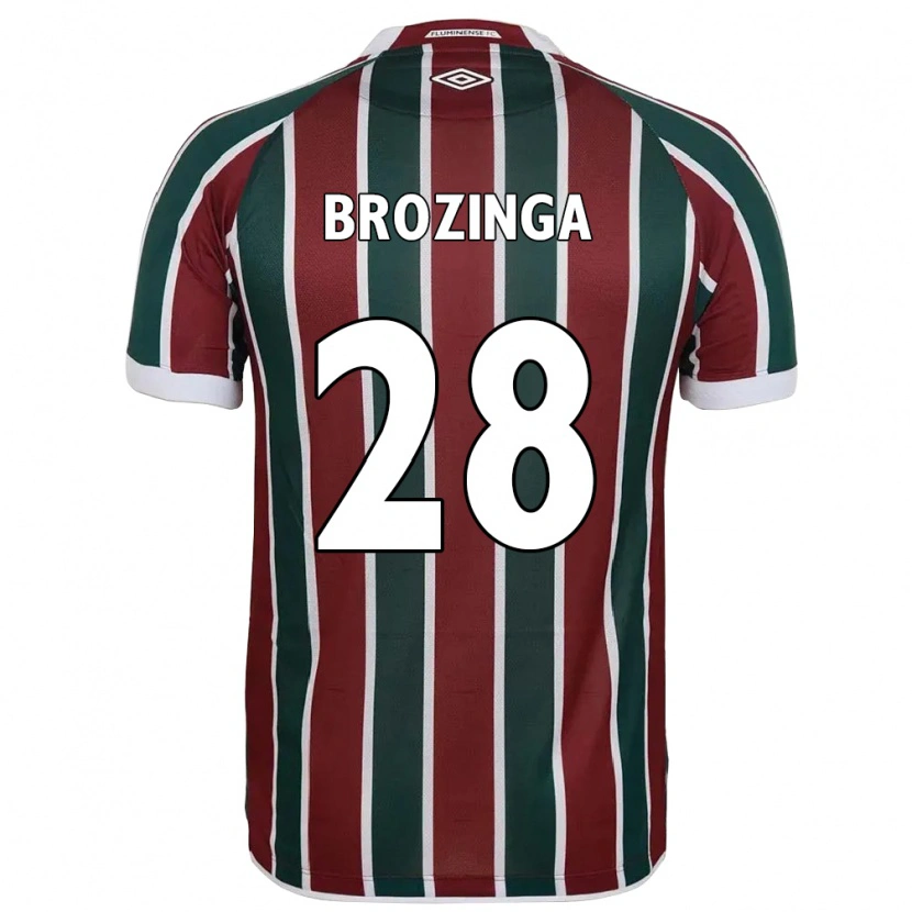 Danxen Criança Camisola Nay Brozinga #28 Verde Bordô Branco Principal 2025/26 Camisa Brasil