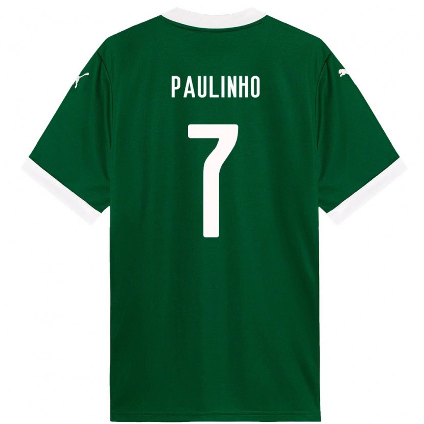 Danxen Criança Camisola Paulinho #7 Verde Branco Principal 2025/26 Camisa Brasil