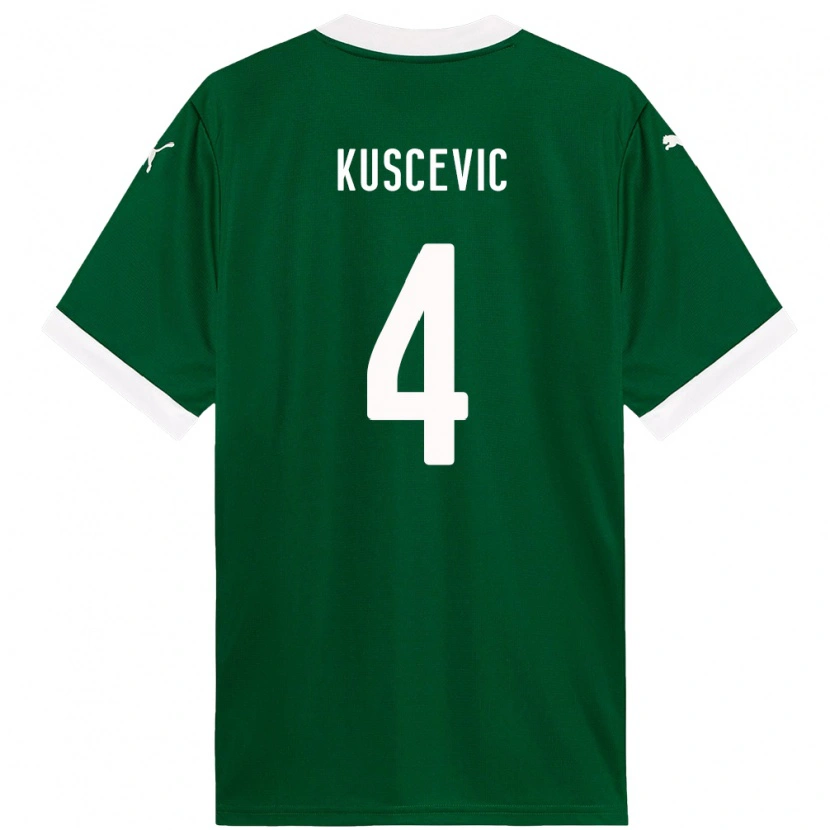 Danxen Criança Camisola Benjamin Kuscevic #4 Verde Branco Principal 2025/26 Camisa Brasil