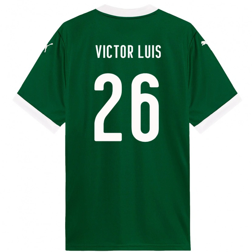 Danxen Criança Camisola Victor Luis #26 Verde Branco Principal 2025/26 Camisa Brasil